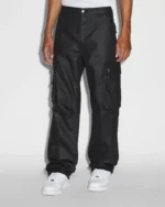 Black Ksubi Fugitive Cargo Waxed Pants