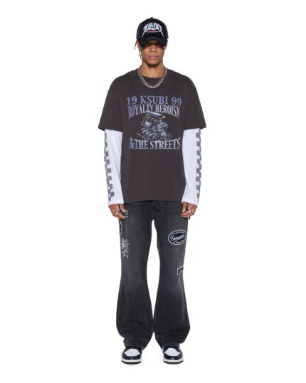 engine ls layer tee faded black